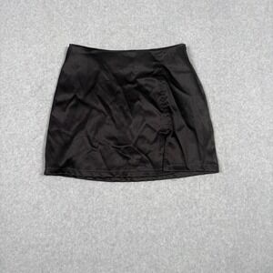 Street Code Vintage 90s Black Satin Micro Mini Club Skirt USA Size 5/6 Disco